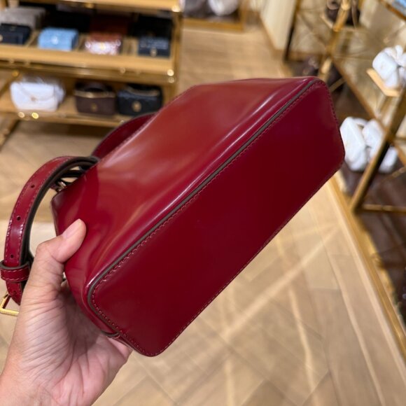 Tory Burch Britten Mini Satchel 162831 Bartlett Red, $450 - Picture 4 of 9